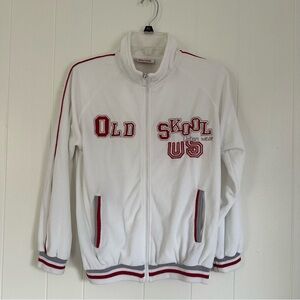 Old Skool Urban Wear Vintage Retro Zip Track Velour Jacket Y2K Hip Hop-Small